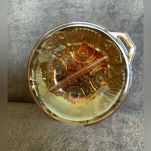 EUC, VINTAGE CARNIVAL GLASS TRAY. IRIDESCENT GLASS.